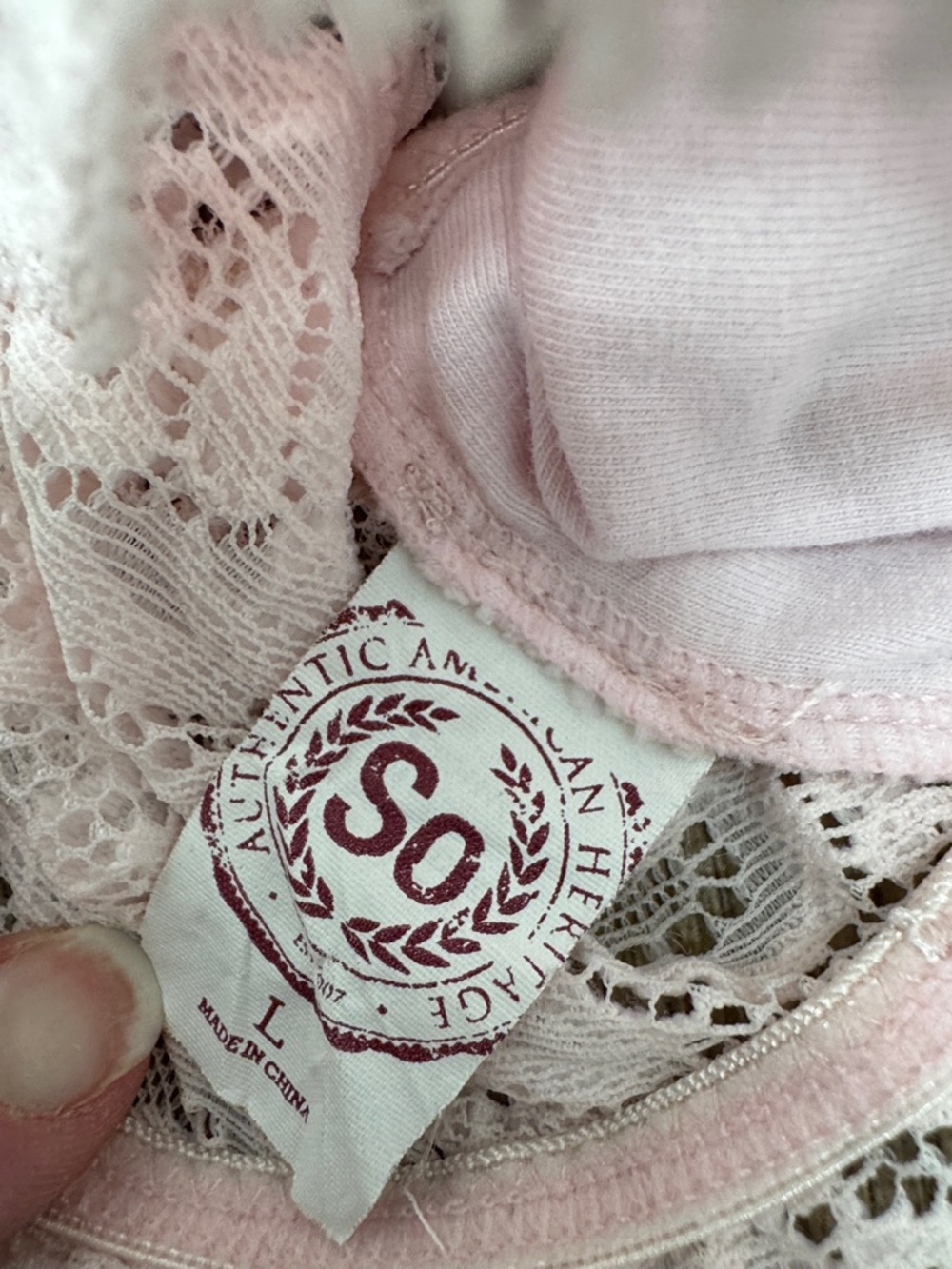 Light Pink Lace Crop Bralette - Picture 7 of 8